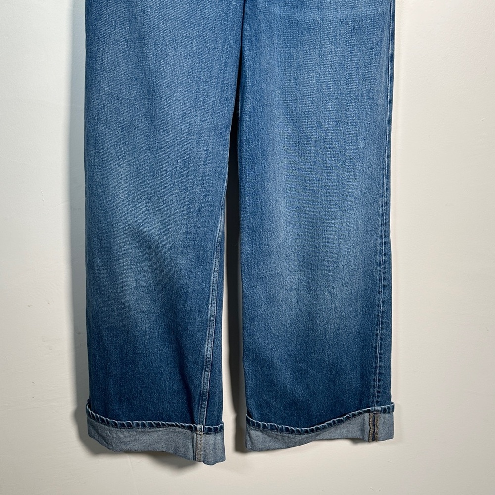 Mango High Waisted Wide Leg Jeans Size 2 | 100% Cotton Button Fly Zipper - Picture 11 of 16